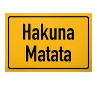 DankeDir! Hakuna Matata Cartel de plástico de 30 x 20 cm - Placa decorativa de pared para puerta, cartel con mensaje de cumpleaños divertido - regalo de fiesta, decoración de fiesta, colegas amigos