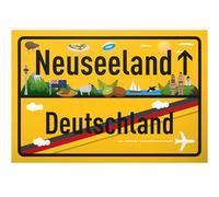 DankeDir! Señal de ciudad de Nueva Zelanda de Alemania, cartel de plástico, 30x20 cm, idea de regalo, cupón de viaje, vacaciones, tarjeta de despedida, tarjeta decorativa