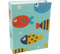Dankeler Álbum de fotos para niños, 100 bolsillos, estantería de 10 x 15, álbum de fotos para bebés, libro de fotos con cubierta de lino deslizable para la familia(Pez)
