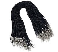 Danlai Cadena De Cordones De Cera Cadena 20pcs Cuerda De Cuero Trenzada Cadena De Collar De Cuerda con Langosta De Plata para Fabricación De Joyas De Bricolaje