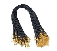 Danlai Cadena De Cordones De Cera Cadena 20pcs Cuerda De Cuero Trenzado Cadena De Collar De Cuerda con Langosta De Oro para Fabricación De Joyas De Bricolaje