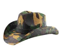 Danlai Sombrero De Vaquero De Camuflaje Verde Militar, Sombrero De Paja, Gorra De Paja Jazz, Gorra De Vaquero del Oeste De Estados Unidos con Trenza De Papel Panamá
