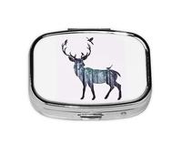 Danlim Pastillero portátil de acero inoxidable importado con espejo para billetera de bolsillo y regalo de viaje, alces y pájaros