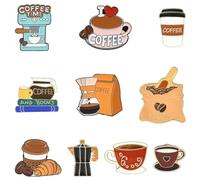 DanLingJewelry 10 broches de solapa esmaltados de estilos mixtos para taza de café, olla, para regalo, mochila, bolso, ropa, decoración