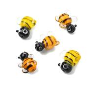 DanLingJewelry 10 cuentas de cristal 3D hechas a mano con diseño de abejas 3D, insectos, abejas, cuentas espaciadoras sueltas para hacer joyas