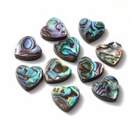 DanLingJewelry 10 cuentas espaciadoras coloridas con forma de corazón de concha de abulón para manualidades, pulseras, collares