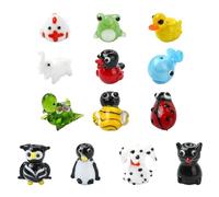 DanLingJewelry 13 cuentas de animales hechas a mano con forma de abeja, rana, pato, mariquita, gato, perro, estilos mixtos, lámparas con temática de animales, para hacer joyas, pulseras, collares