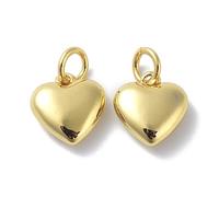 DanLingJewelry 20 dijes de corazón de color dorado con forma de corazón de latón para el día de San Valentín, joyería, pulseras, collares, Metal no precioso