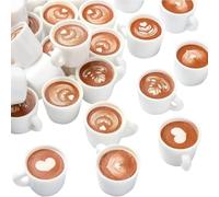 DanLingJewelry 50 dijes de resina de 5 estilos para taza de café de imitación 3D para taza de café para hacer joyas