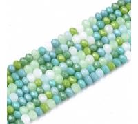 DanLingJewelry Aproximadamente 110 cuentas de cristal redondo facetado opaco de 3 mm, cuentas sueltas de cristal verde jade de imitación para hacer joyas, pulseras, suministros de manualidades