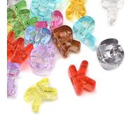 DanLingJewelry Aproximadamente 170 cuentas europeas transparentes de la A a la Z, cuentas acrílicas de color aleatorio con agujero grande para hacer joyas