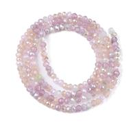 DanLingJewelry Aproximadamente 180 cuentas de cristal facetado redondo rosa de 3 mm con agujero galvanizado para hacer joyas y pulseras