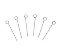 DanLingJewelry Aproximadamente 200 alfileres de acero inoxidable 304 para cabeza de ojo, para joyería de calibre 24 (aproximadamente 20 mm de largo, pin: 0,6 mm, agujero: 2 mm)