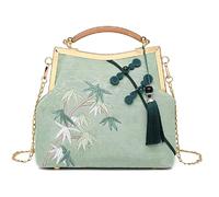 DANLINI Bolsos De Embrague Con Borlas Bordadas Para Mujer, Bolso De Noche, Fiesta, Baile, Nupcial, Boda, Bandolera Con Flores, Color Verde
