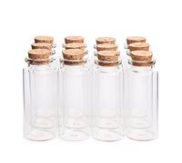 Danmu Botellas de poción de 30 ml, 1.2 x 2.75 pulgadas, mini botellas de vidrio, tarros de vidrio pequeños para recuerdos de boda, decoraciones de Halloween, baby shower, recuerdos de fiesta (12