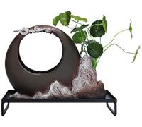 DANNMPX Fuente Mesa Fuente De Escritorio Creativa Cerámica Marrón Cascada Oficina Hogar Decoración China Artesanía Decorativa Interior(A)