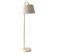 DANNMPX Lampara De Pie Metal Floor Lamp Fabric Lampshade Light Tall Pole Gold with Marble Base For Living Room Bedroom Office Lamparas Pie Salon(White)