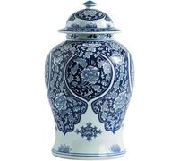 DANNMPX Tarros de Jengibre Jarrón De Cerámica Azul Y Blanca con Diseño Jengibre, Moderno Tradicional, Decorativo Jarrón Decorativo