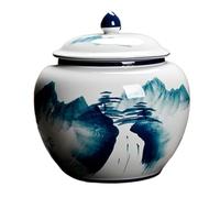 DANNMPX Tarros de Jengibre Latas De Té Cerámica For El Hogar, Selladas, For Almacenamiento General, Tarro Jengibre Jarrón Decorativo(3000ml)