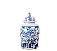 DANNMPX Tarros de Jengibre Tarro De Cerámica Antiguo For Guardar Jengibre En La Sala Estar Jarrón Decorativo(Blue and White-B)