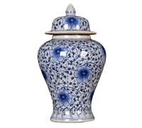 DANNMPX Tarros de Jengibre Tarro De Jengibre Cerámica Antiguo con Esmalte Craquelado For Salas Estar Jarrón Decorativo(Blue and White,18x32cm)