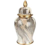 DANNMPX Tarros de Jengibre Tarro De Jengibre con Diseño Mármol Cerámica Moderno Tapa, Tarros Decorativos Porcelana, Templo Tapas Jarrón Decorativo(23 * 47cm)