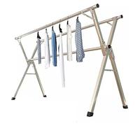 DANNMPX Tendedero Ropa Estante De Secado Ropa Acero Inoxidable, Plegable para Interiores Servicio Pesado, Ajustable Longitud Vertical(Without Wheels,200cm/79in)