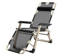 DANNMPX Tumbona Relax Sillón De Ocio, Oficina, Descanso para El Almuerzo, Cama, Cubierta Plegable Portátil para Exteriores, Reclinable para Balcón, Playa, Tumbona Silla Plegable(Black)