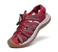 Dannto Sandalias de caminata para mujeres aire libre sandalias de senderismo Sandalias cerradas de goma para deportivas(rojo,37)