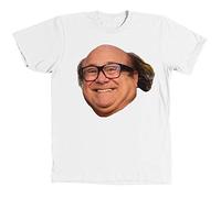 Danny Devito Face Funny Tshirts Camisetas y Tops Always Sunny in Philadelphia White(X-Large)