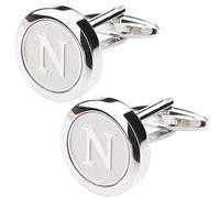 Dannyshi Gemelos clásicos de acero inoxidable para hombre, 26 letras iniciales, gemelos de letras iniciales del alfabeto, para negocios, bodas, camisas A-Z, 0.67in, Metal