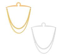 Dannyshi - Juego de cadena para hombre con lazo dorado plateado, en caja de regalo