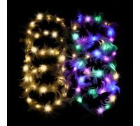 Danolt Corona de plumas Led,10 Pcs Diadema Led Con Luminosas,Dale Un Regalo Regalos De,Plumas Para El Pelo,Diadema Mujer,Accesorios Fiesta,Bodas, Navidades,Vacaciones