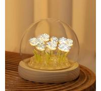 Danolt Forever Rose - Lámpara de noche de rosa azul, lámpara LED de flores para niñas y mujeres, bonita decoración de habitación