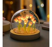 Danolt Forever Tulips Light, lámpara de tulipán rosa, lámpara de flores, regalos para niñas y mujeres, bonita decoración de habitación