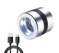 DANOPLUS Lupa de escala 2 en 1 con 10 aumentos LED y luz UV, lente de mano para gemas, monedas, inspección de sellos, herramienta de reparación de relojes, aluminio