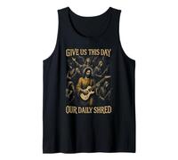 Danos este día nuestra guitarra diaria Shred Funny Jesus Camiseta sin Mangas