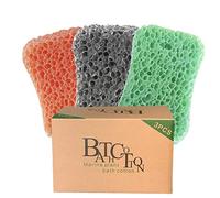 Danpaty Esponjas de Baño Pack de 3 - Esponjas Suaves Exfoliantes para una Limpieza Profunda, Set de Esponjas de Ducha Duraderas para Adultos en Naranja, Gris y Verde
