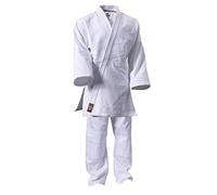 DanRho Judo Kimono Línea Dojo - Uniforme Ligera Estudiante Karate Gi Artes Marciales con Cintura elástica y Cordones para Judo, Taekwondo, Aikido, jiu-Jitsu - 450 g / m2, Altura 150 cm