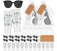 Dansib 12 juegos de mini protectores solares y lentes de sol a granel para verano, boda, fiesta, SPF 30, resistente al agua, loción solar a granel, tamaño de viaje para regalos de agradecimiento,