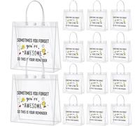 Dansydaisy 20 bolsas de regalo inspiradoras a granel para mujer, de PVC transparente, bolsas de regalo reutilizables con asas para el día de la madre, boda, 7.87 x 7.87 pulgadas (A veces olvidas que