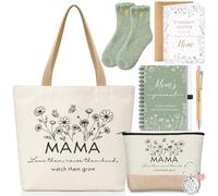 Dansydaisy 8 Pcs Mom Gifts, Best Mom Gift Set with Tote Bag, Cosmetic Bag, Keychain, Notebook, Pen, Envelope, Greeting Card & Socks Christmas Mother Day Birthday Gift from Daughter Son