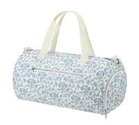 Dansydaisy Bolsa de lona acolchada de algodón azul floral para mujer con correa de transporte ajustable y práctica bolsa floral mochila para bailarinas, Azul, Moda