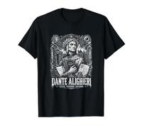 Dante Alighieri Exilio a través del Legado del Infierno Camiseta gráfica económica, Hombre, Negro, S