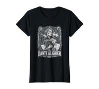 Dante Alighieri Exilio a través del Legado del Infierno Camiseta gráfica económica, Mujer, Negro, S