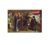 Dante Gabriel Rossetti Dante dibujando un ángel en el aniversario de la muerte de Beatriz 1853, póster artístico de pared, impresiones al óleo, lienzo impreso, arte para pared, decoración del hogar