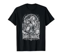 Dante Y Beatrice El Amor Ascende Al Paraíso Camiseta gráfica económica, Hombre, Negro, XL
