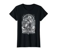 Dante Y Beatrice El Amor Ascende Al Paraíso Camiseta gráfica económica, Mujer, Negro, XL
