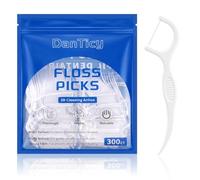 DanTicy Púas anchas de hilo dental 300 unidades, enhebradores suaves y esponjosos para un cuidado suave de las encías, fibra fuerte resistente a las trituraciones para limpieza 3D y eliminación de