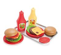Dantoy Burger Play Food Set mit Tablett - Rollenspielspielzeug für Kinder mit 17